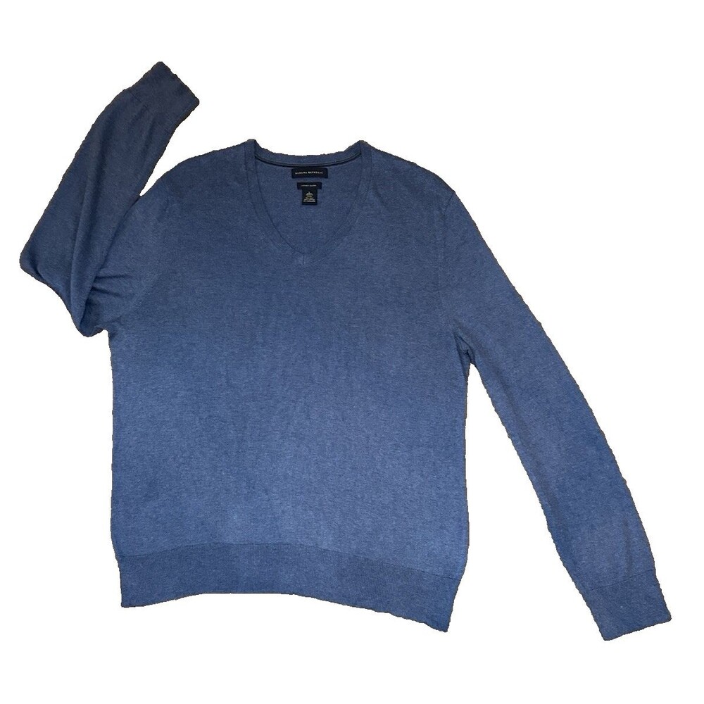 Banana Republic Luxury Blend V-Neck Sweater Mens Medium Black Silk Cashmere